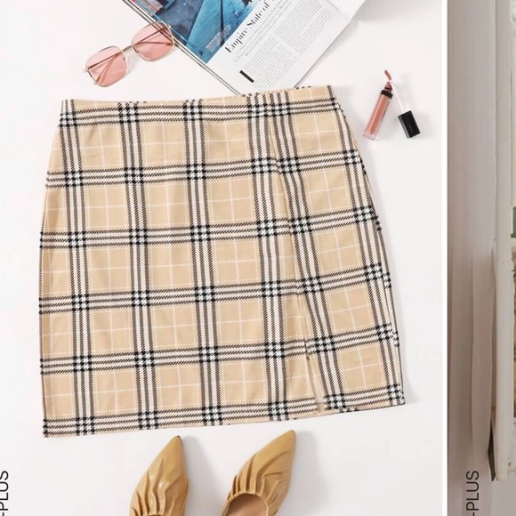 Dresses & Skirts - New Plus Plaid Print Skirt